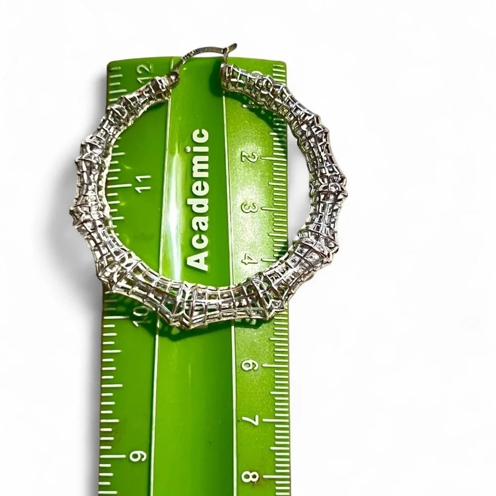 Silver Hoop Earrings - Picture 8 of 11